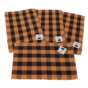Buffalo Check Brown and Sandstone Place Mats Placemats Set 4